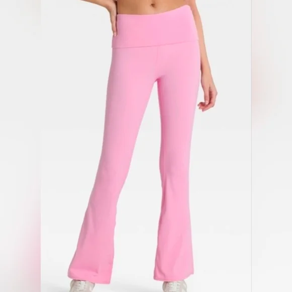 NWT JoyLab Low-Rise Flare Leggings Pink Large - Picture 1 of 16